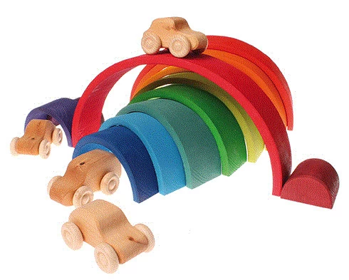 Grimms Großer Regenbogen Bogenspiel, 38cm 12-teiliger Holzbausatz – Bild 2