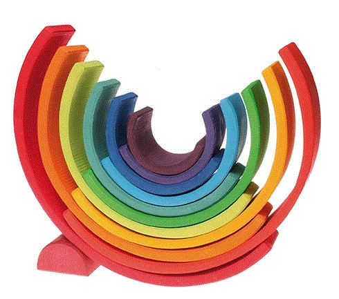 Grimms Großer Regenbogen Bogenspiel, 38cm 12-teiliger Holzbausatz – Bild 4
