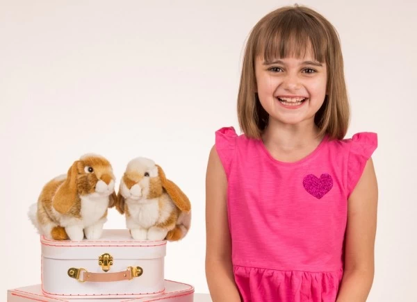 Hermann Teddy Hase Sitzend Hellbraun/weiß Gescheckt 20 Cm Stofftier – Bild 6