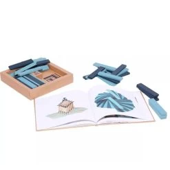 Kapla Bausteine 40er Set Hellblau/Dunkelblau Mit Kunstbuch